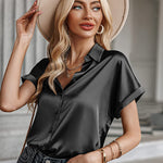 Satin Button Down Shirts- Nadorine (Us Only)