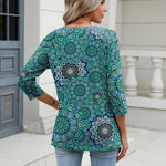 Nadorine 3/4 Length Sleeve Womens Tops Casual V Neck Shirts Soft Basic Tees Business Work Blouses