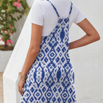 Nadorine Casual Beach Dress Adjustable Strap Floral Boho Sundress