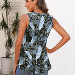 Zeagoo Women's Tank Tops Crew Neck Sleeveless Floral Tops