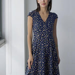 Nadorine A-line dress V-neck floral dress elegant summer dresses (DE Only)