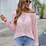Nadorine Crochet Tops Off The Shoulder Sweaters