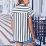 Nadorine Short Sleeve Summer Tops Casual Button Down Shirts