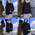 Nadorine Hoodie Oversize Hoodie Casual Waffle Pullover (DE Only)
