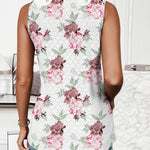 Nadorine Sleeveless Eyelet Shirts High Neck Top