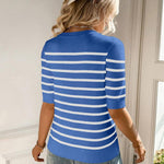 Nadorine Short Sleeve Sweater Crew Neck Dressy Casual Soft Knit Tops