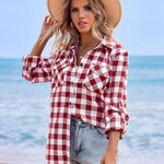 Nadorine Checked Shirt Women's Long Sleeve Costume Blouse (DE Only)