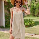 Nadorine Spaghetti Strap Dress Casual V Neck Beach Dress (DE Only)
