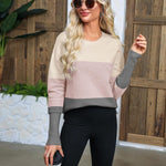 Nadorine Women's Long Sleeve Sweater Casual Ribbed Knit Pullover