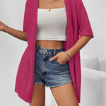 Nadorine Short Sleeve Crochet Kimonos Open Front Cover Ups
