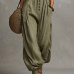 Retro Sleeveless Loose-fitting Straight-leg Jumpsuit
