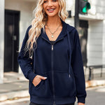 Nadorine Lightweight Hoodies Full Zip Up Oversized Sweatshirts