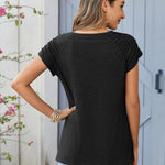 Nadorine Short Sleeve Shirts Loose Fit V Neck T Shirts