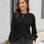 Nadorine Women's Elegant Knitted Jumper Crew Neck Sweater (DE Only)