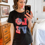 Nadorine Flag Shirts Short Sleeve Patriotic Shirt 4th of July Tee