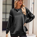 Nadorine Women's Oversized Sweatshirts Hoodies Side Zipper Pullover