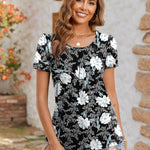 Zeagoo Women's Summer Elegant Crew Neck Floral Shirt (DE Only)
