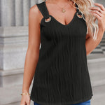 Nadorine Women Summer Tops Cute Tank Tops V Neck 2024 Trendy Fashion Sleeveless Shirts