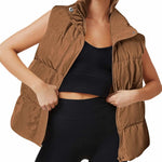 Nadorine Women Puffer Vest Winter Warm Zip Up Padded Outerwear