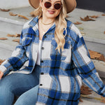 Nadorine Women's Plus Size Flannel Plaid Shacket