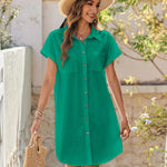 Zeagoo Womens Button Down Shirt Dress Cotton Linen Dress