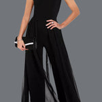 Round neck sleeveless hollow solid color jumpsuit