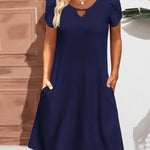 Nadorine Women's Casual A-Line Dresses with Pockets Floral Tshirt Dress