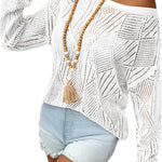 Nadorine Crochet Tops Off The Shoulder Sweaters