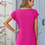 Nadorine Short Sleeve Shirts Loose Fit V Neck T Shirts