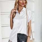 Satin Button Down Shirts- Nadorine (Us Only)