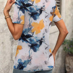 Nadorine Short Sleeve Shirts Dressy Tops with Pleats