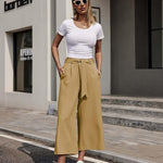 Zeagoo Women's Trousers Casual Wide Straight Cut Suit Trousers (DE Only)