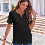 Zeagoo Womens Casual Short Sleeve V Neck Shirts