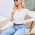 Nadorine Women's Long Sleeve Knitted Shirt (DE Only)