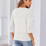 Nadorine 3/4 Sleeve Cropped Cardigan Crochet Shrug