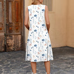 Nadorine Casual Dress Sleeveless Midi Swing Tank Sundress