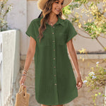 Zeagoo Womens Button Down Shirt Dress Cotton Linen Dress