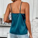 Nadorine Satin Top Women's Spaghetti Tops V-Neck Tank Top (DE Only)