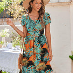 Zeagoo Womens Floral Pleated Button Down Petal Mini Dress