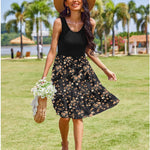 Nadorine Summer Dress Knee-Length Round Neck Floral Dress (DE Only)