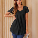 Nadorine Blouse Women's Elegant Ruffle Sleeve Tops (DE Only)
