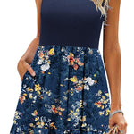 Nadorine Summer Dress Knee-Length Round Neck Floral Dress (DE Only)