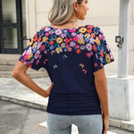 Nadorine Women's Short Sleeve Shirts V Neck Blouse