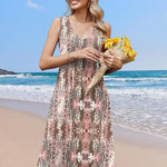 Nadorine Casual Dress Sleeveless Midi Swing Tank Sundress
