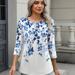 Nadorine 3/4 Length Sleeve Women Tops Blouses