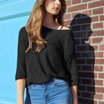Nadorine Crochet Tops Off The Shoulder Sweaters