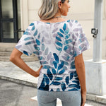 Nadorine Women's Short Sleeve Shirts V Neck Blouse