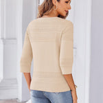 Nadorine 3/4 Sleeve Cropped Cardigan Crochet Shrug