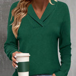 Nadorine Sweaters for Women Long Sleeve Shirts V Neck Knit Pullover