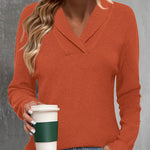 Nadorine Sweaters for Women Long Sleeve Shirts V Neck Knit Pullover